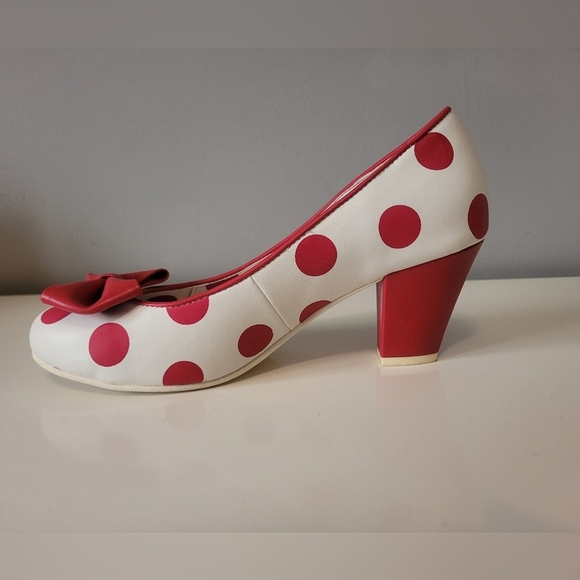 Lola Ramona Red And White Polka Dot Heels, VGUC, Size 39 - Picture 7 of 11